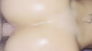 Step brother oiled me up and FUCKED my tight pussy doggy style.