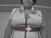 Mature bbw of the nurse cries and shows its big natural sagging boobs 4/16