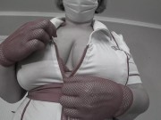 Mature bbw of the nurse cries and shows its big natural sagging boobs 7/16