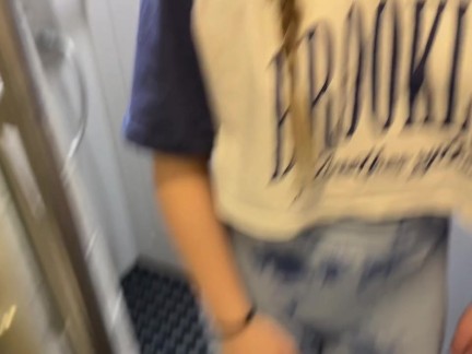 Helped Montanasvibe carry her things on the train, then fucked her in the toilet