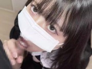 イラマチオで喉奥に突っ込まれても涙目になりながらチンコを離そうとしないしないメイドさんの口内射精 7/16