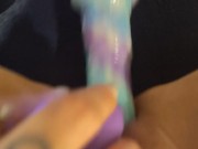 Wife cums quick with sex machine 12/16