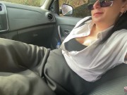 Real orgasm with my coworker in the car 1/16