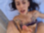 My boyfriend discovers me masturbating with my toy and lends me his member to continue 15/16