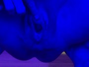 Preggo Lola Sky quick masturbation with happy end squirt at the tanning salon 9/16