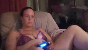 Filming Up Sexy Step Mom's Micro Mini Dress While She Smokes Cigarettes and Play Video Games
