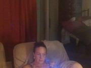 Filming Wife With Her Pussy Lips Peaking Out From Her Panties While Her Micro Mini Dress Is Lifted
