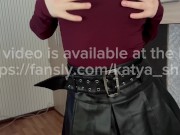 passionate blowjob and footjob after club, stranger cums on new stockings 6/16