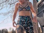 Pissing outside