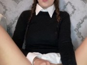 Hair pulled back while I ride the toy slow 13/16