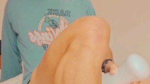 Big Hard Cock in Fleshlight: Anime-Face Hunk Cums Twice & Eats Cum