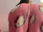 Pretty brunette Arab bouncing big fat ass in hello kitty pajamas 16/16