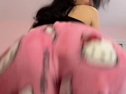 Pretty brunette Arab bouncing big fat ass in hello kitty pajamas 4/16