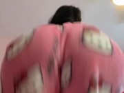 Pretty brunette Arab bouncing big fat ass in hello kitty pajamas 8/16