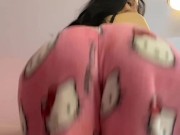 Pretty brunette bouncing big fat ass in hello kitty pjs 12/16