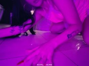 Luxury housewife Suzie Sparklez pees on the floor and wipes it with her tongue then sucks a big cock 4/16