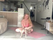 Big ass flexible blonde in sexy panty yoga 11/16