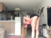Big ass flexible blonde in sexy panty yoga 3/16
