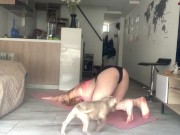 Big ass flexible blonde in sexy panty yoga 9/16