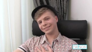 Skinny Blonde Twink James T Strokes His Throbbing Hard Cock!