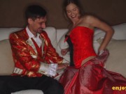 Horny light-haired with phat orbs and shaven honeypot adores cock, giving the best fellatios for 4/16