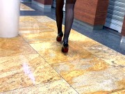 Girl putting on stockings right in the restaurant—bold and unapologetic 10/16