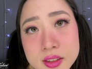 Up-Close Jerk Off Encouragement on her Pretty Asian Face -ASMR JOI