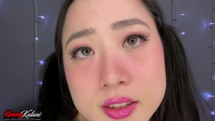 Up-Close Jerk Off Encouragement on her Pretty Asian Face -ASMR JOI