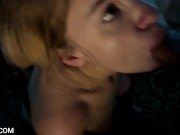 Roughly fucked in the mouth busty sexy taut girl and cum on her face and tits 14/16