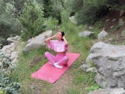 Hot Yoga in the Sun Made My Pussy Drip... So I Took Care of It Outside | Petite Girl Play 1/16