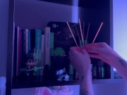 Hot brunette is cleaning up her kitchen at late night 12/16