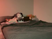 Hot brunette is cleaning up her kitchen at late night 15/16