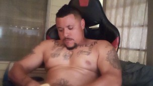 Hot Latino Daddy Jerking Off and Cums