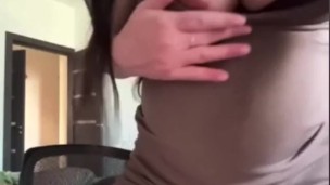 Pregnant stepmother with milky boobs