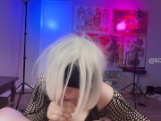 HUGE TITS 2B COSPLAYER SLOPPY DEEPTHROAT AND TITTYFUCK 11/16