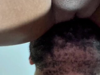 Dominican Stepsister caught me jerking off and beg for her pussy to be licked. Creampie (part 2)