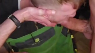2 hung cocks fuck farmer visiting london, DP and creampie