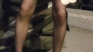 Shemale Ting Xuan Office lady suit, outdoor play with love egg