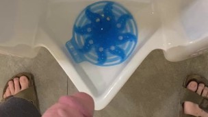 Piss Break at the Urinal. Figured I’d record it for those who like to watch men piss.