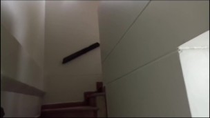 My stepsister caught me wearing only a towel and lost control. What a taboo story!