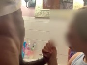 Sexy Latina sucks BBC in the restroom 7/16