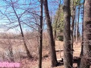 Pissing off a log and piss outside and piss to drink on the drive 2/16