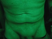 Playing with my Cock in Green Light