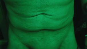 Playing with my Cock in Green Light