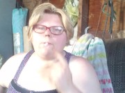 Smoker shows off boobs 12/16