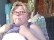 Smoker shows off boobs 14/16