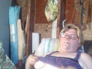 Smoker shows off boobs 16/16