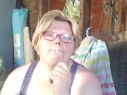 Smoker shows off boobs 2/16