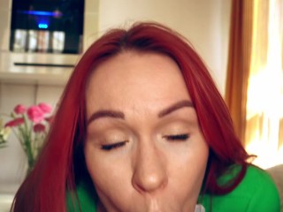 Step sister gives divine morning blowjob