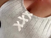 Sexting on Snapchat while listening to my stepmom fucking a stranger! I squirt 3 times at her door! 1/16